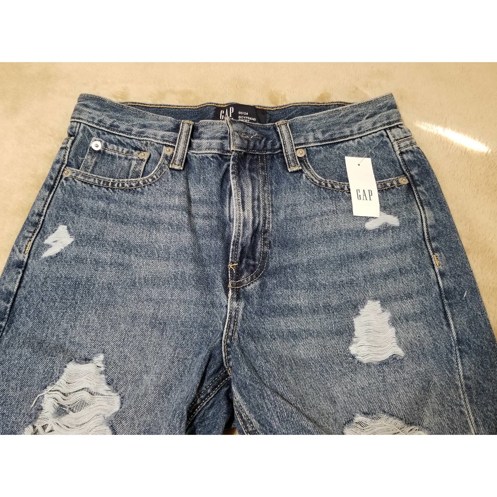 GAP NWT Women's Shorts Boyfriend Denim Stretch Jeans Size 00 / 24 Color … - Picture 7 of 11